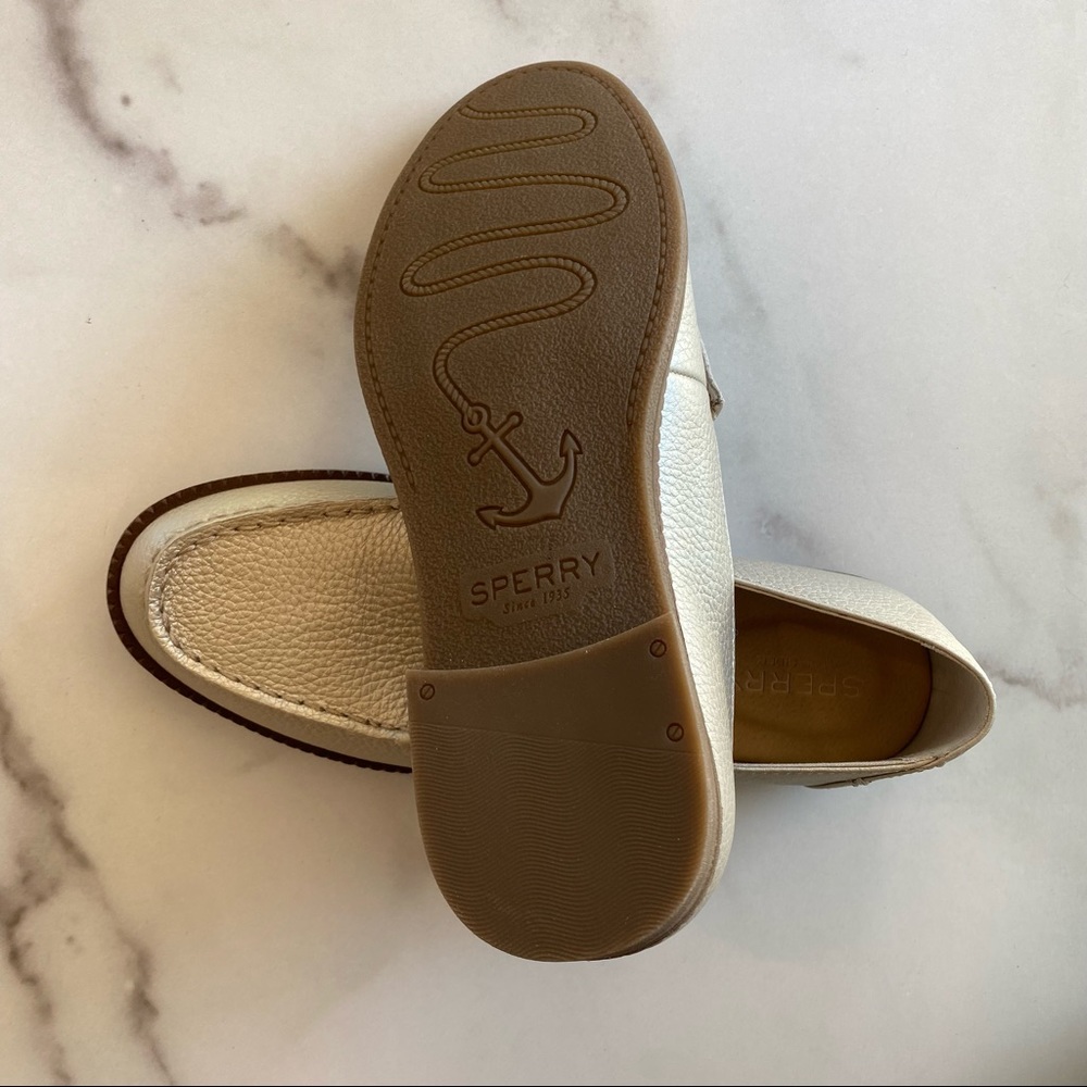 SPERRY Top Sider Gold Waypoint Smoking Slip On Leather Loafer - Picture 3 of 4